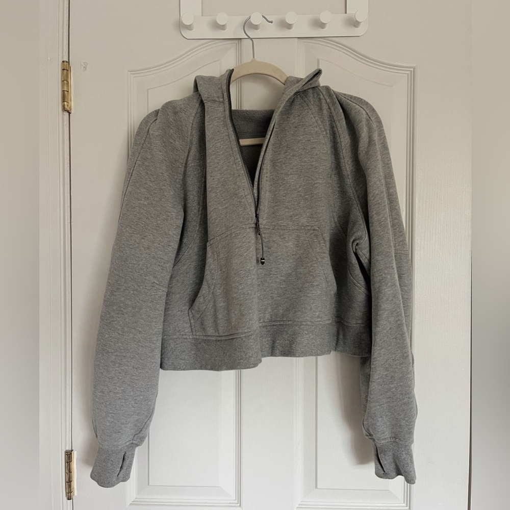 Scuba Oversized Half-Zip Hoodie Heather Gray M